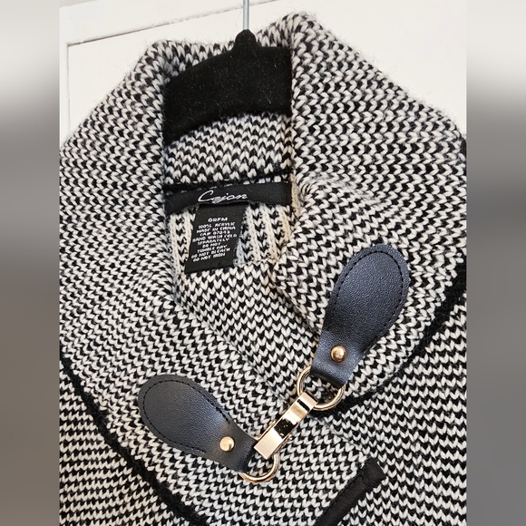 Cejon Women's Bird's Eye Riding Cape Poncho With Welt Pockets - Picture 3 of 9